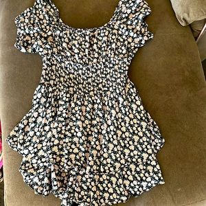 Flowered romper dress